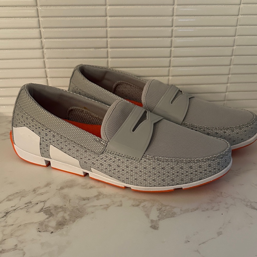 Swims Gray and Orange penny Loafers